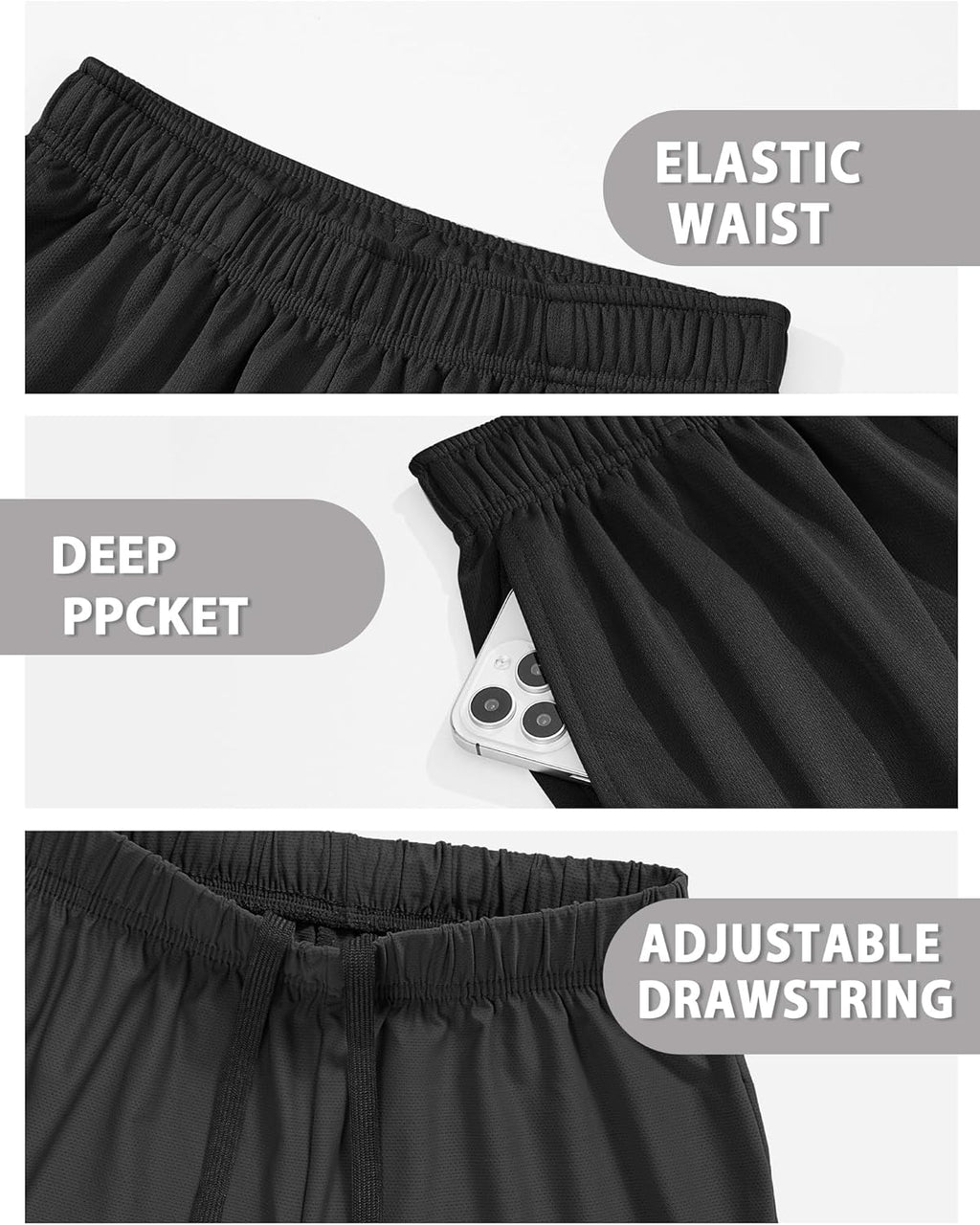 Somaibo Boys Athletic Shorts - Quick Dry Performance Mesh for Soccer & Basketball | Youth Sizes Available