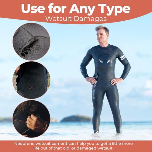 BLOCKSURF Neoprene Cement Adhesive 4 fl oz - Quick-Drying, Flexible & Waterproof Wetsuit Repair Solution