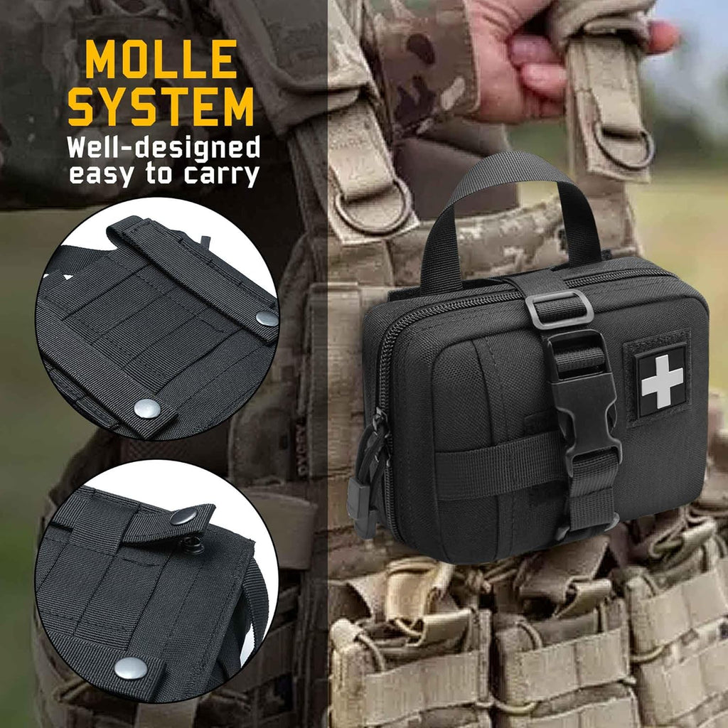 Skiennix Tactical Molle Rip Away IFAK Pouch - Compact Medical Utility Belt Pouch for EMTs