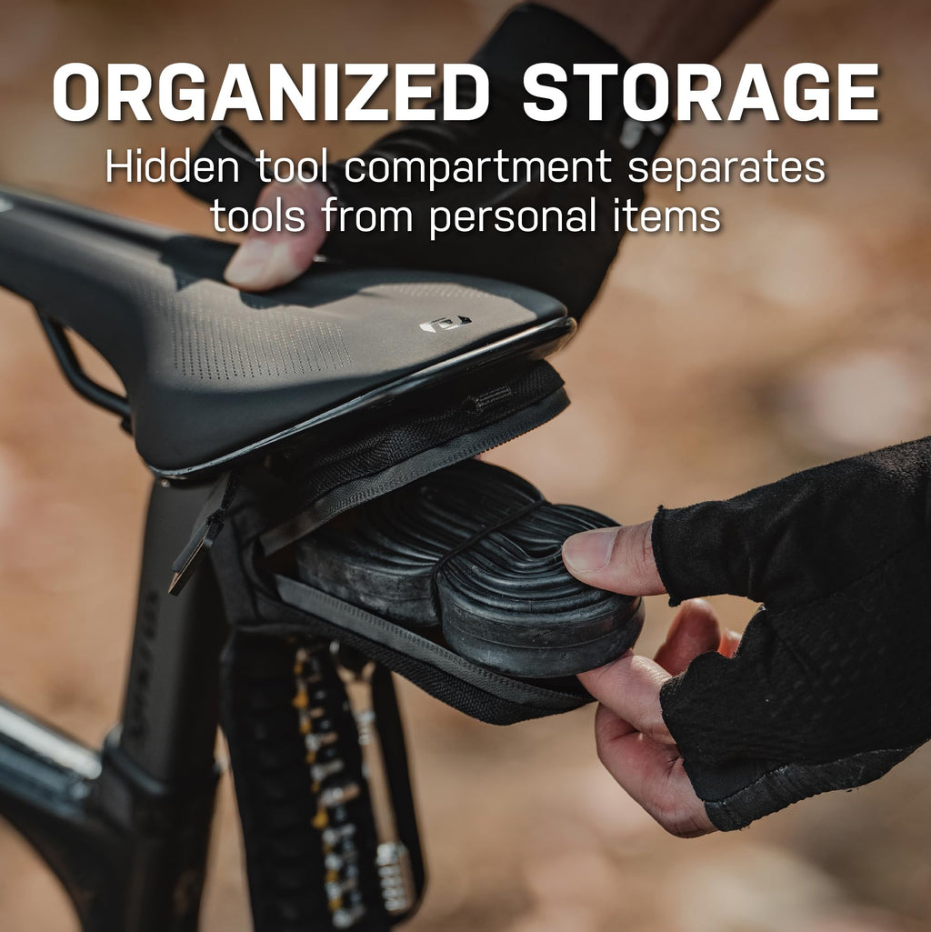 Topeak Elementa GearBag or GearBag EX – Compact Under-Seat Bike Bag with Ratchet Tool Set, 0.3L Storage