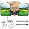 10L0L Golf Cart Side Mirrors Compatible with Yamaha Club Car EZ-GO and Others Round or Square Tube Golf Cart Roof Bracket, No-drilling Required