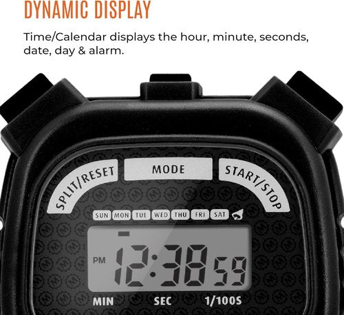 Marathon Adanac 3000 Digital Stopwatch Timer - High Precision 1/100th Sec Accuracy | Black, Water & Shock Resistant