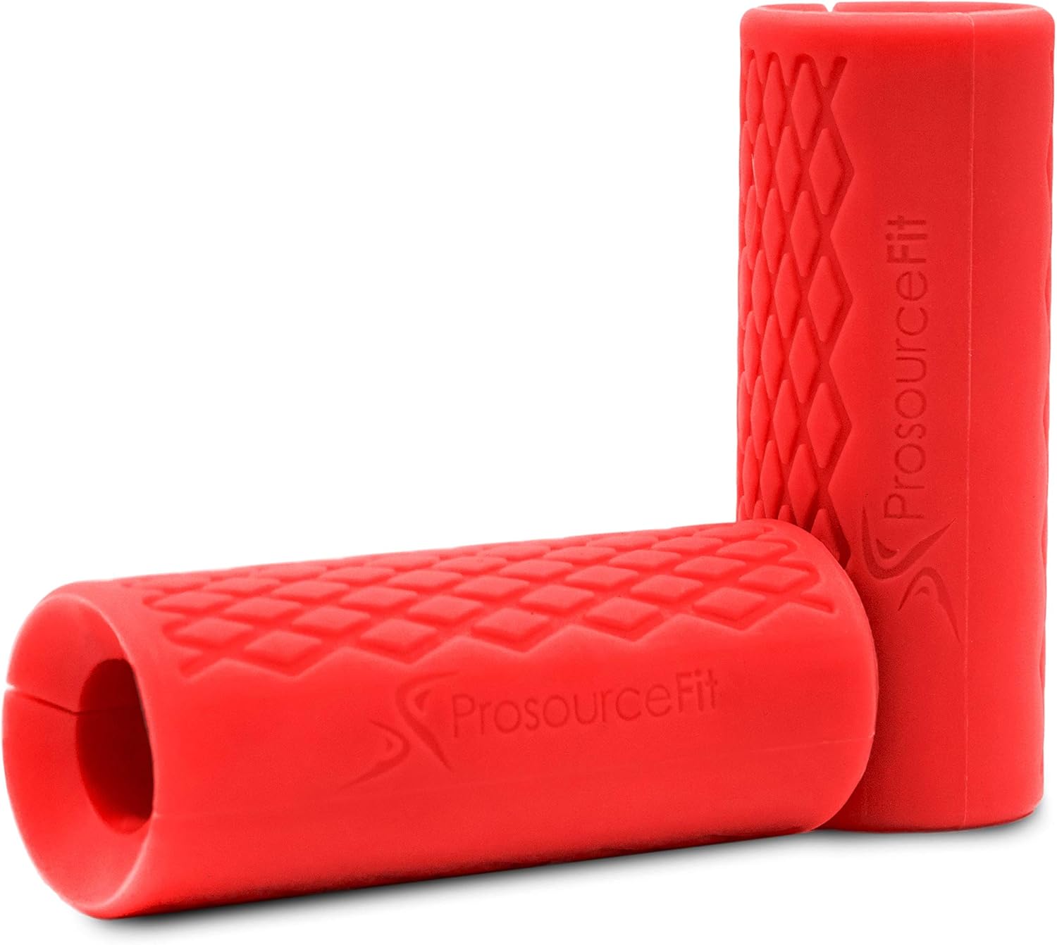 ProsourceFit Thick Grips - 1.9-Inch Axle Bar Adapter for Weightlifting & Strength Training | Red