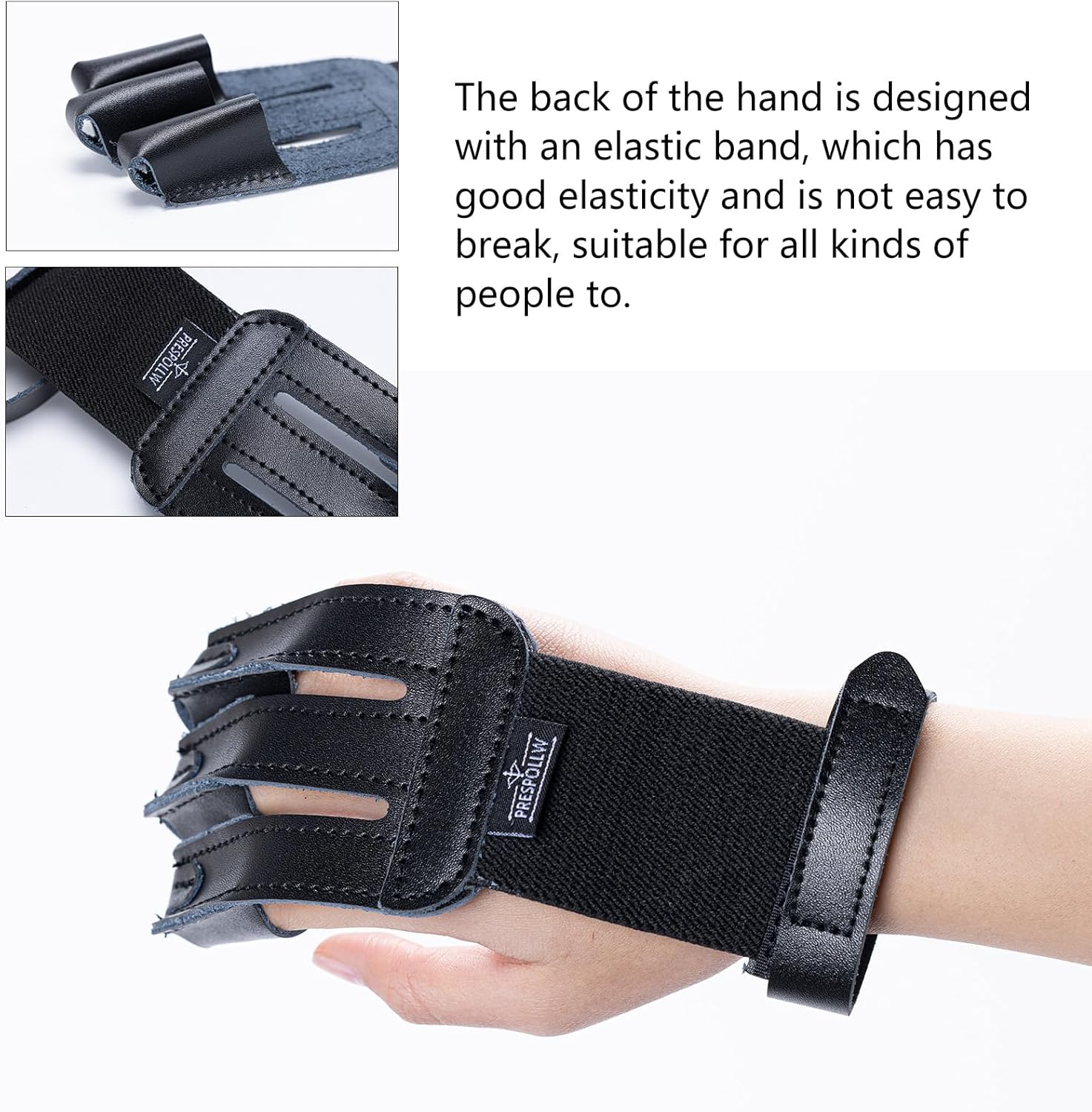 Skiennix 3-Finger Archery Glove - Durable Leather Finger Protector for Bow Hunting | Adjustable & Breathable Design