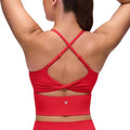 CRZ YOGA Butterluxe Crop Tank Top for Women - Padded Adjustable Straps | Longline Yoga Bra