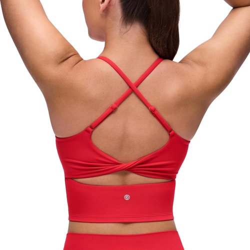 CRZ YOGA Butterluxe Crop Tank Top for Women - Padded Adjustable Straps | Longline Yoga Bra