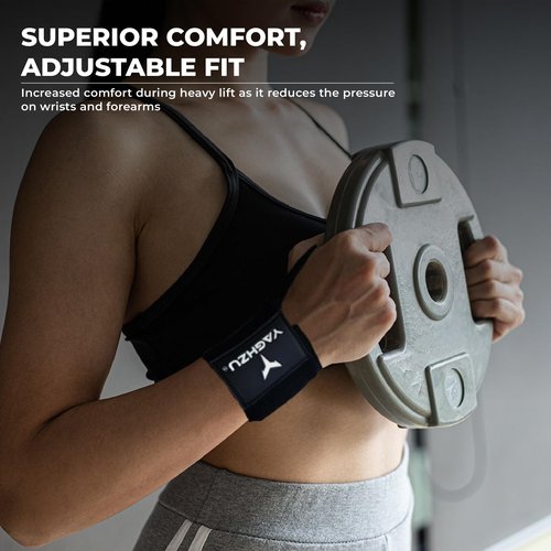 YAGHZU Premium Quality Wrist Straps for Weightlifting - 18-inch Heavy Duty Gym Wrist Wraps with Adjustable Thumb Loop