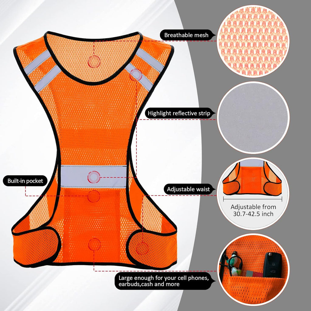 TCCFCCT Reflective Running Vest - High Visibility Gear with Large Pocket for Safety and Comfort