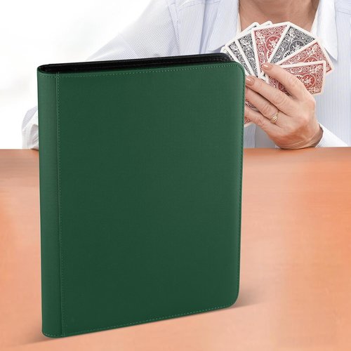 GERMUN Trading Card Binder - Premium 12 Pocket Holder for 720 Cards | Double-Sided Album in Dark Green