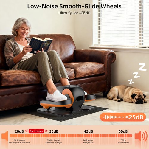Under Desk Elliptical Machine with Remote Control, 12-Speed Electric Leg Exerciser for Home & Office, Quiet Portable Pedal Exerciser for Adults, Seniors and Everyone Seeking Easy Fitness