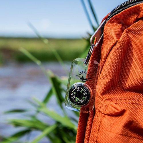 MiniComp Mini Compass - Easy-to-Read Zipperpull Design for Jackets, Parkas, or Packs