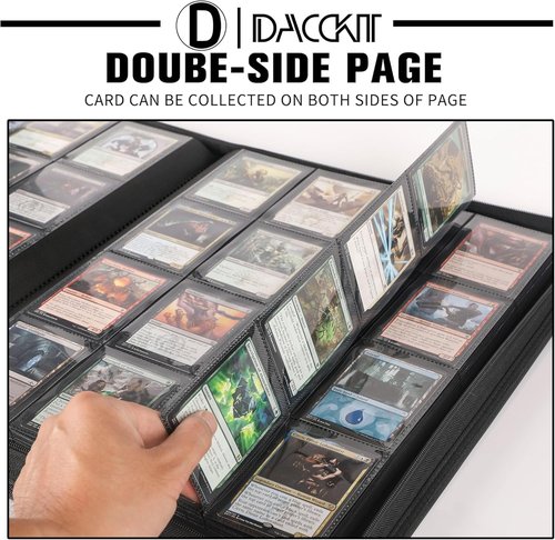 D DACCKIT Card Binder - 16 Pocket Ringless Album for 1024 Trading & Sports Cards | Classic Orange