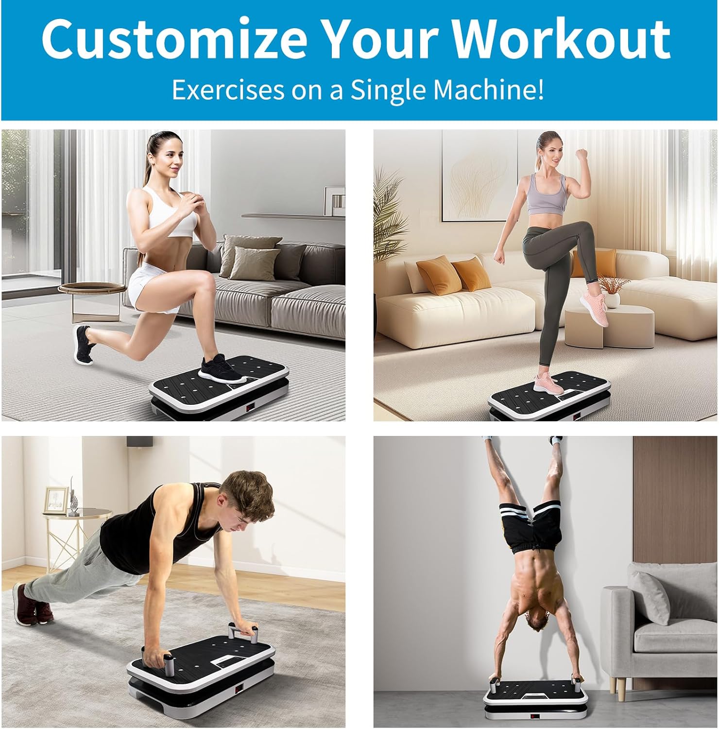 Professional Linear Vibration Plate - Whole Body Platform for Muscle Recovery & Bone Strength | 330lbs Capacity
