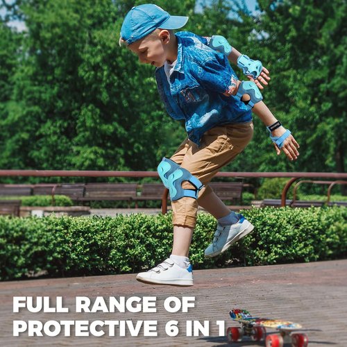 BOSONER Kids Protective Gear Set - Knee & Elbow Pads for Roller Skating, Cycling, BMX & Skateboarding
