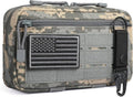 FRTKK Tactical Molle Admin Pouch - Utility EDC Tool Bag with US Flag Patch & Keychain | Horizontal Design