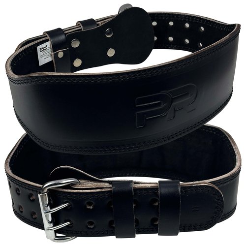 Pacific Road Men's Pure Heritage Full Grain Leather Lifting Belt – Handcrafted with Extra Padding, Double Prong Buckle & Double Stitching (Large)