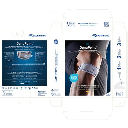 Bauerfeind - GenuPoint - Knee Strap - Support Patella & Patellar Tendon Relief for Runners, Jumpers Knee & Shin Splints, Fits Under the Kneecap - Size 3, Black