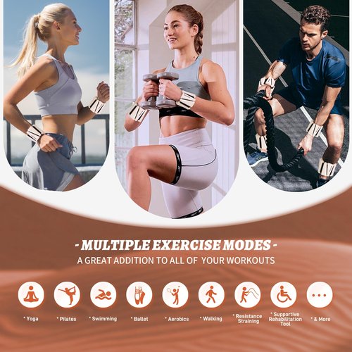 BECOJADDE Ankle Weights for Women Wrist Weights Set of 2 (2 lb Each) Adjustable Arm Leg Weight for Womens Men Suitable for Walking Swimming Running Pilates Yoga Gym, Cream Beige