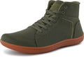 WHITIN Men's High Top Wide Barefoot Shoes Width Toe Box Zero Drop Sole Minimalist Sneakers Size 12 12W Tennis Gym Walking Lightweight Minimal Green 46