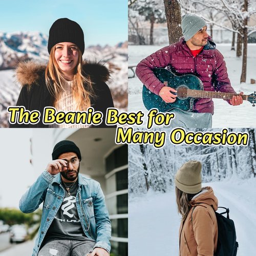 NPQQUAN 3 Packs Unisex Beanie Hats for Men Women Winter Knit Beanies Black+Darkgray+Lightgrey