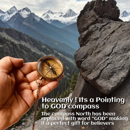 Divine Path Engraved Compass - I Will Guide You - Psalm 32:8" Quote | Inspirational Gifts for Men Women, Uplifting Spiritual Heavenly Faith Gift Boys Girls (Divine Path)