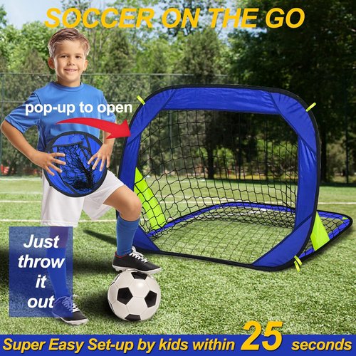 EVERRUSH Pop Up Soccer Goals - Portable & Lightweight Training Nets for Indoor/Outdoor Use | Includes Carry Bag