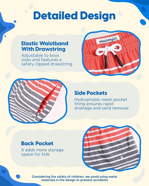 Maamgic Boys Swim Trunks - Stylish Toddler Bathing Suit | Comfortable Swim Shorts for Little Boys