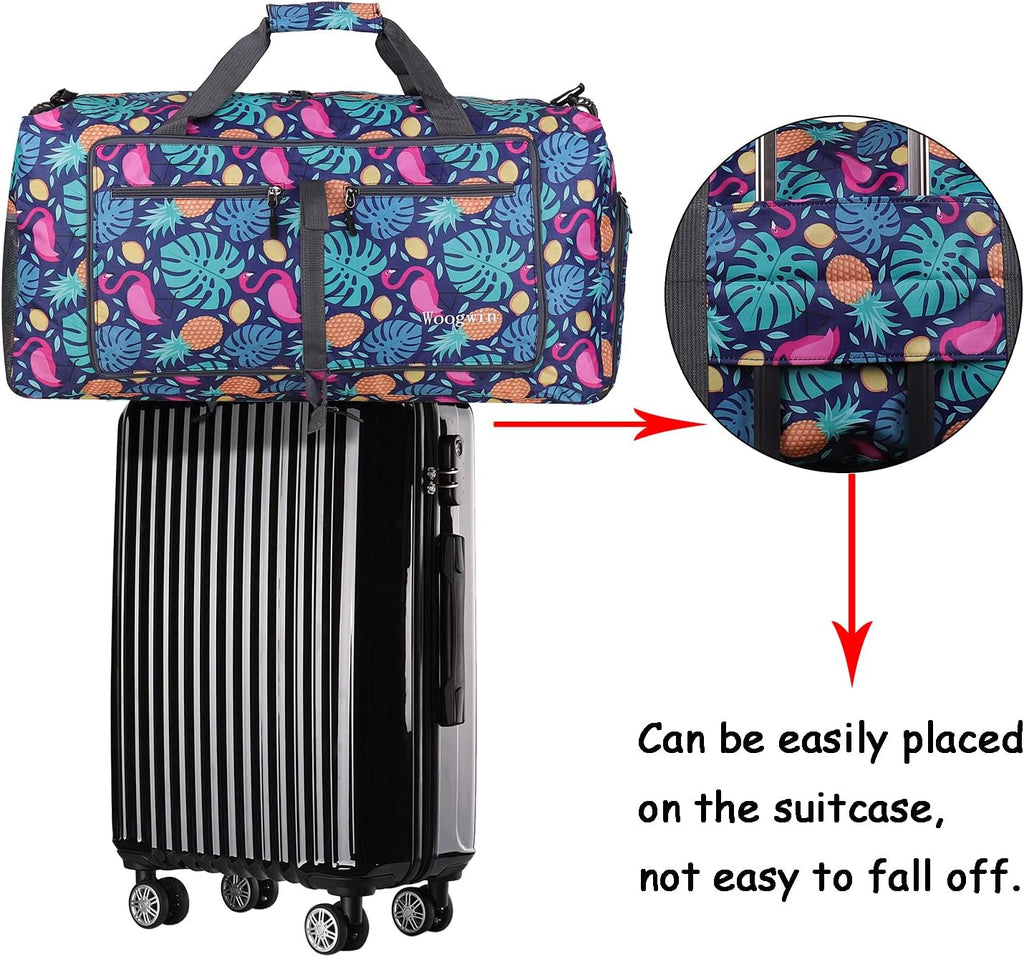 Woogwin Travel Duffel Bag - Large Waterproof Foldable Design for Gym, Beach & Sports Activities