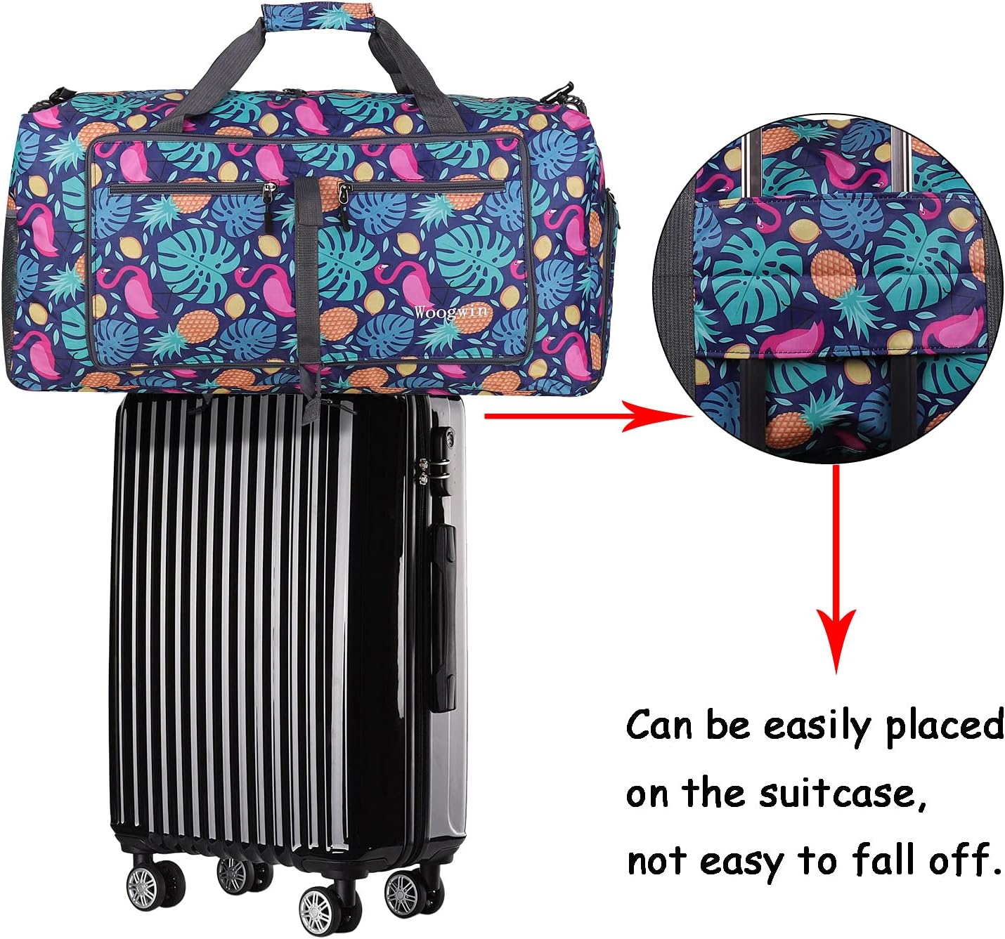 Woogwin Travel Duffel Bag - Large Waterproof Foldable Design for Gym, Beach & Sports Activities