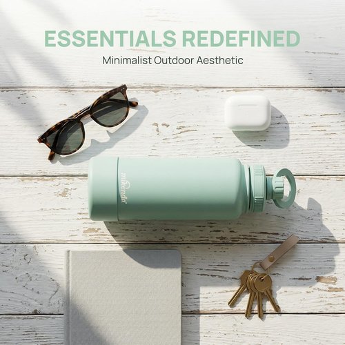 32oz Insulated Tumbler by [Brand Name] - Magnetic Phone Holder, Leak Proof Lid | 24hr Cold & 12hr Hot, Eco-Friendly (Mint Green)
