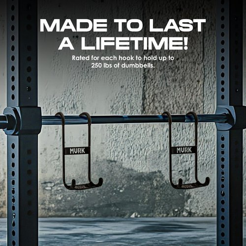 MVRK Dumbbell Spotter Hooks Hanger - Heavy Power Dumbbells Rack Attachments for Dumbbell Bench Press Hold Up 250LB