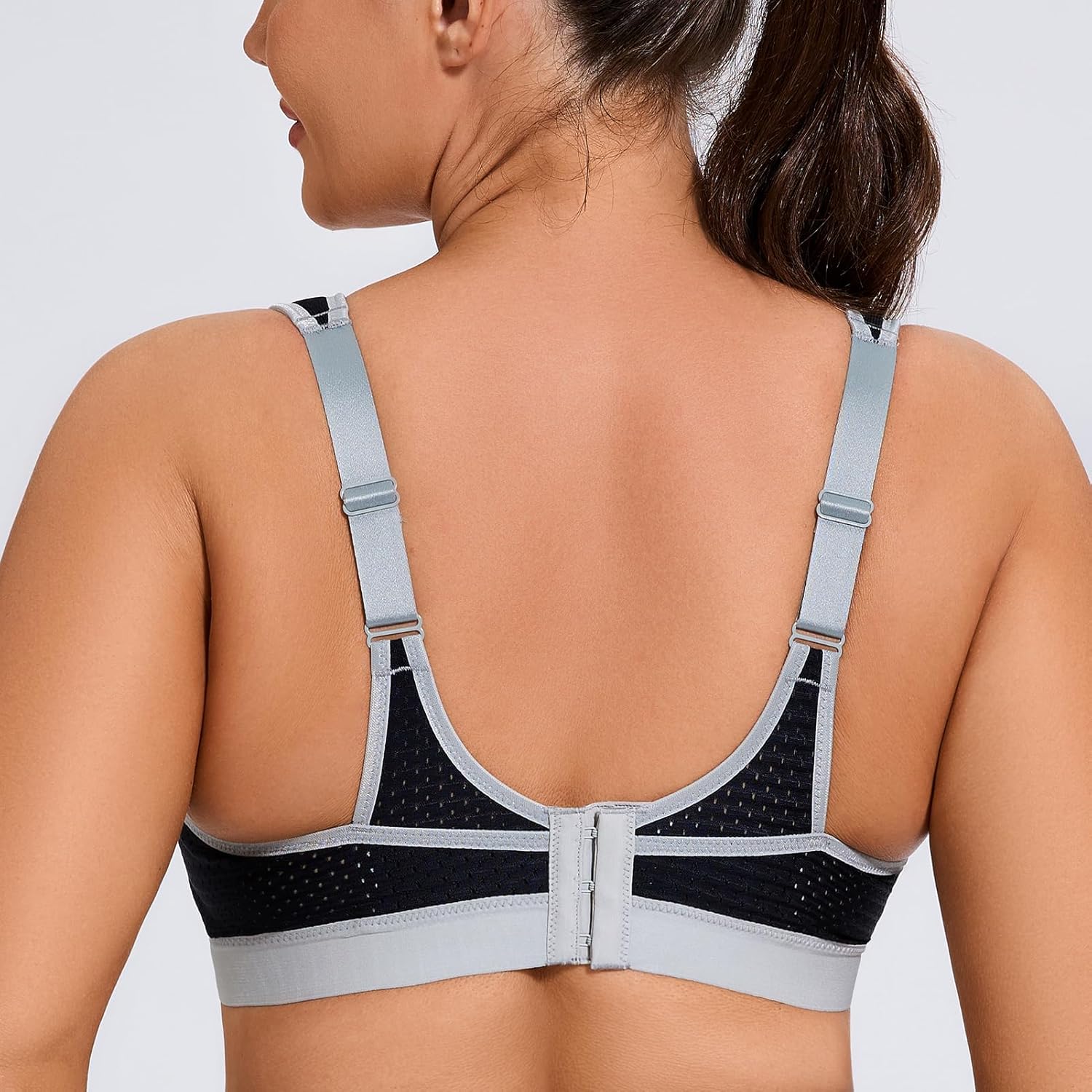 Skiennix Women's High Impact Support Sports Bra - Wirefree Bounce Control | Plus Size Comfort