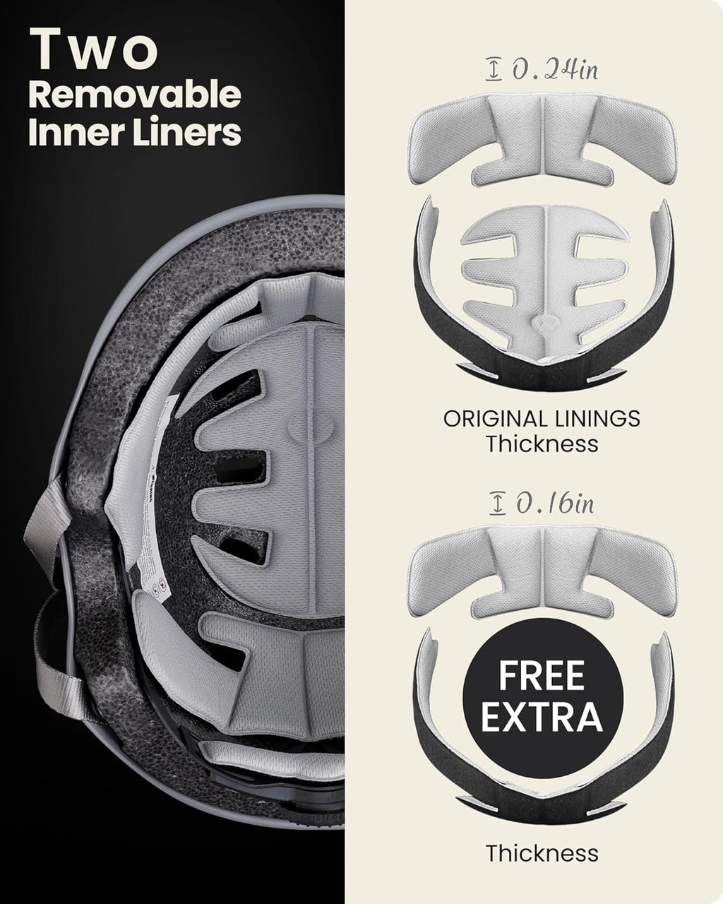 OutdoorMaster Skateboard Helmet - Multi-Sport Ventilation with Two Removable Liners | For Kids, Youth & Adults