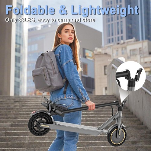 Electric Scooter for Adults - Dual Suspension, 350W/500W Motor, 19/22 MPH, 23-31 Miles Range, 8.5"/10" Tires