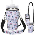 AUPET Water Bottle Holder Carrier Bag fit for 30/20 /14 oz Stanley Flowstate IceFlow Yeti Tumbler,Cup Accessories Sleeve Sling with Phone Pouch & Strap (Cute cat Heart, fit for Tumbler 20oz)