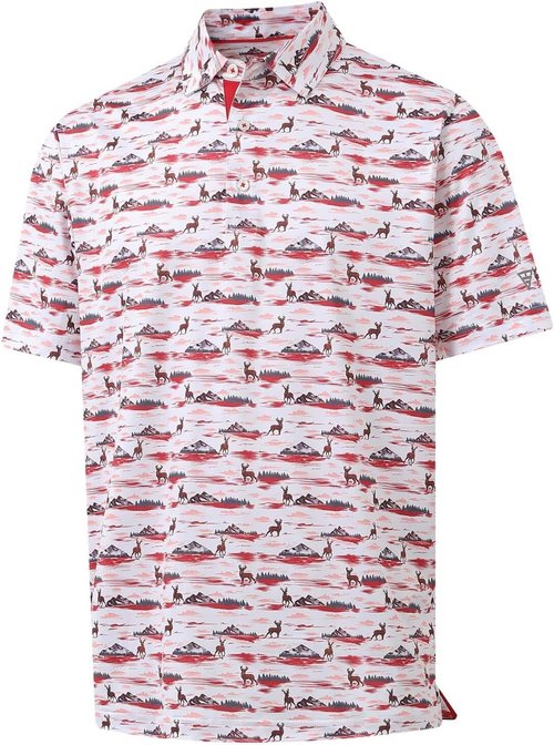 M MAELREG Men's Golf Shirt - Moisture-Wicking Short Sleeve Polo with Performance Print Patterns