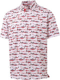 M MAELREG Men's Golf Shirt - Moisture-Wicking Short Sleeve Polo with Performance Print Patterns