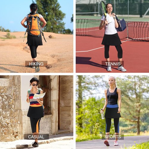 ANIVIVO Women's Skirted Leggings - Stylish Yoga & Tennis Leggings with Pockets | Comfortable Fit