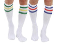 Knee High Retro Striped Tube Socks for Women & Men - 2 Pairs, One Size