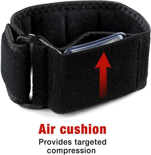 ACE Sport Tennis Elbow Strap - Adjustable Support for Pain Relief | Black, 1 Pack