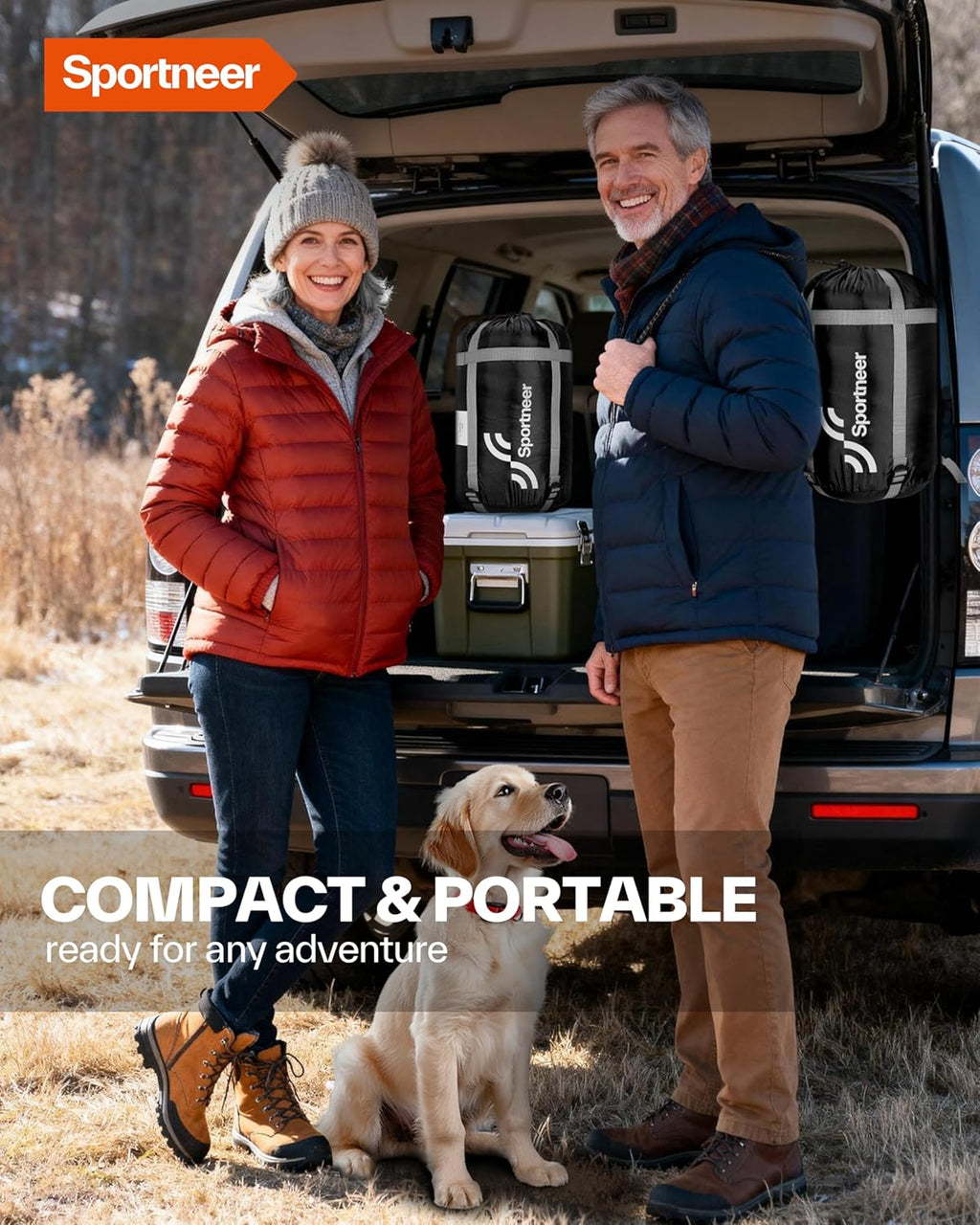 Sportneer Wearable Sleeping Bag - Walkable Design with Arm Zippers, Waterproof & Compact for Camping, Travel, and More