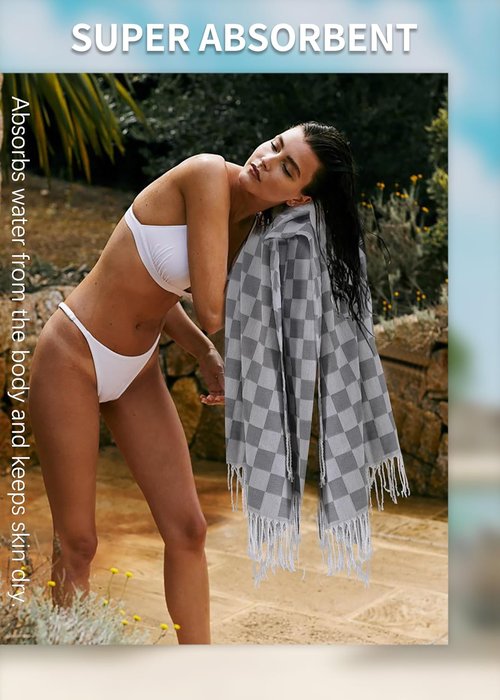 Antfuny Extra Large Turkish Beach Towels - Quick Dry, Sand-Free, Soft Cotton | 2 Pack, Lightweight & Compact