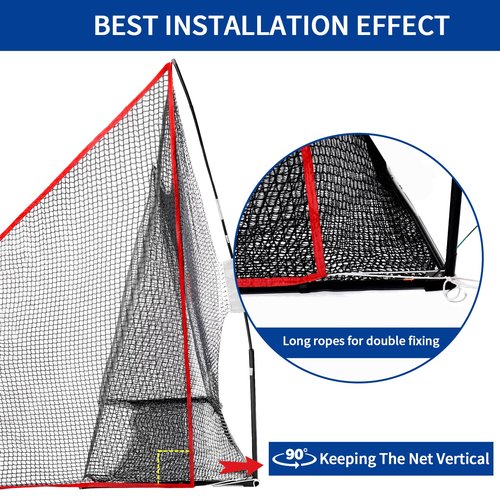 Golf Shank Net, Compatible with 10ft x7ft & 10ft x10ft Golf Hitting Nets, Indoor/Outdoor Practice for Backyard, Garage, Simulator Enclosure, Includes 4 Sand Bags, Reinforced Mesh Design