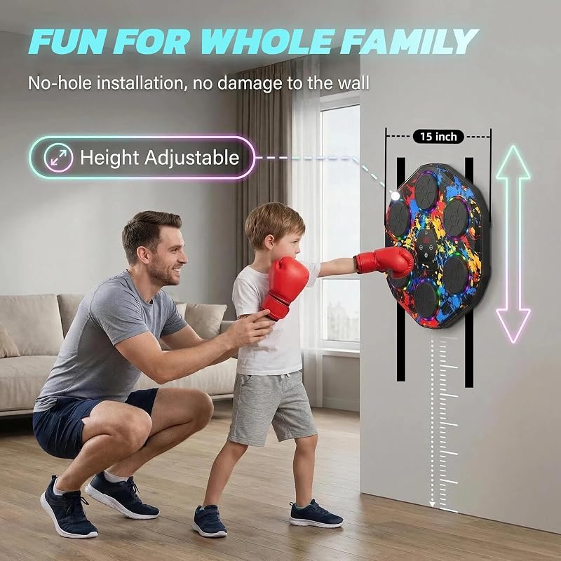 Music Boxing Machine for Adults & Kids – 9 Modes, Bluetooth, LED Display
