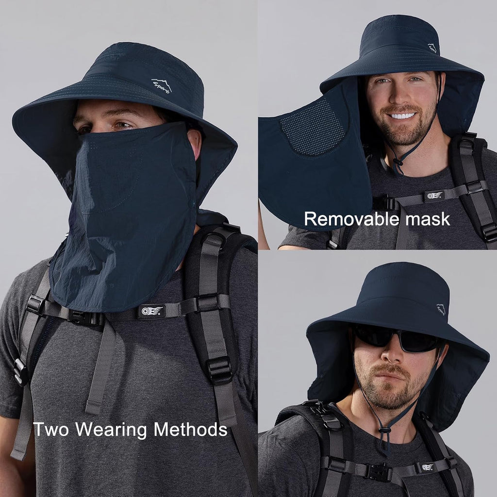 Skiennix Sun Hat - UPF 50+ UV Protection with Neck Flap | Wide Brim for Hiking & Fishing