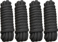 Boat Dock Lines - Premium 5/8" x 15' Double Braided Nylon Ropes | Marine-Grade Strength, Easy Handling - 4 Pack, Black