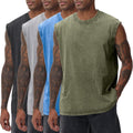 Skiennix Men's Workout Tank Top - Sleeveless Muscle Shirt for Gym & Running | Acid Wash Design