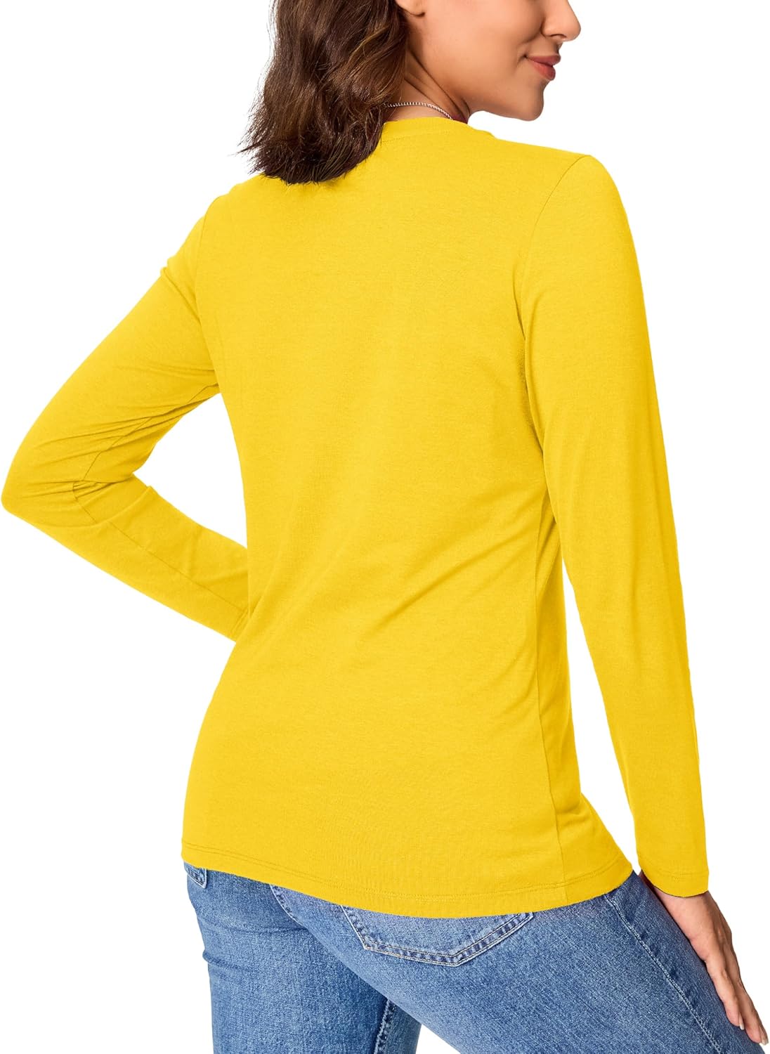 YUCOLEN Long Sleeve Shirts for Women - Soft Cotton Crewneck Casual Tees | Comfortable Everyday Wear