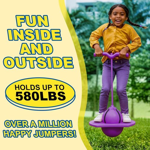 Balance Jumping Ball - Pogo Ball Moon Bounce for Kids | Fun Indoor/Outdoor Bouncing Toy Up to 600 lbs