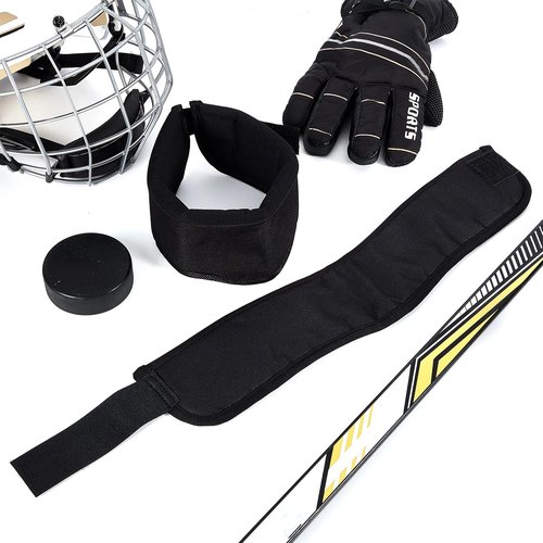Taiyin 2 Pcs Winter Hockey Neck Guard Sports Cut Resistant Neck Guard Collar Protector for Youth Adult Paintball Ice Hockey Protective Gear, Black
